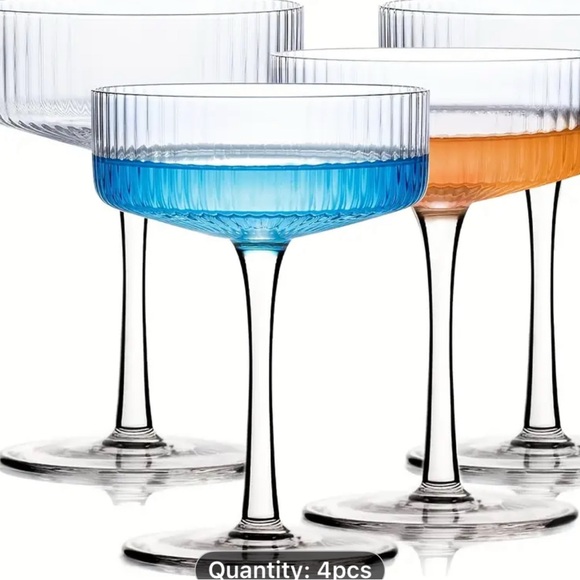 Elegant Glass Coupe Set - Multicolor - Picture 5 of 6